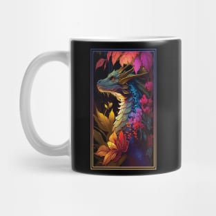 Dragon Vibrant Tropical Flower Tall Digital Oil Painting Portrait 3 Mug